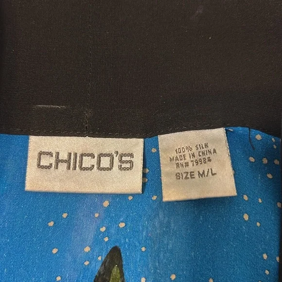 Chico’s Colorful Kimono Cardigan with Artistic Printq - Picture 5 of 5